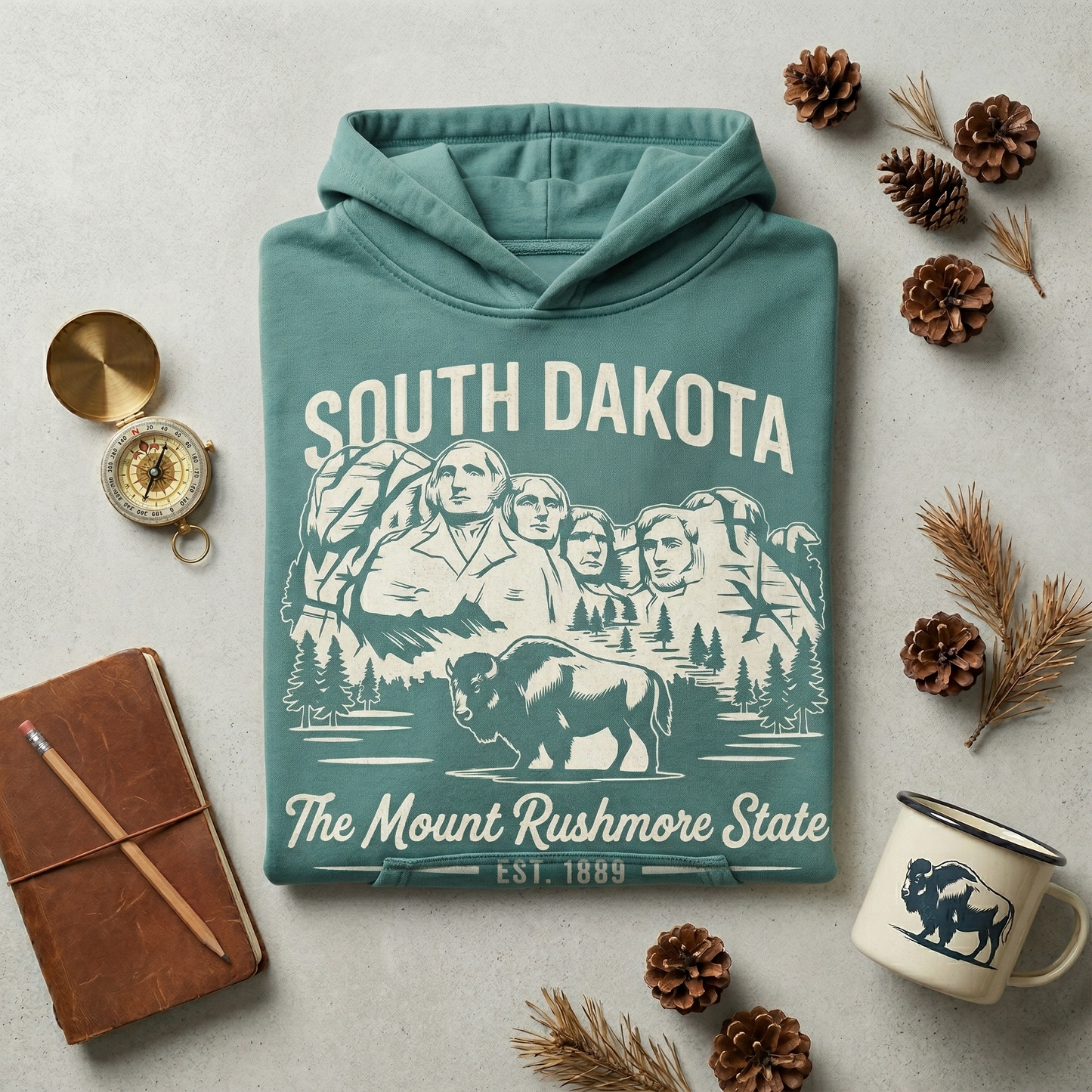 Custom South Dakota Hoodie - Vintage Mount Rushmore Sweatshirt - Retro 1889 Est. Pullover - Personalized South Dakota Gift