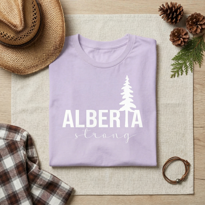 Alberta Strong T-Shirt | Alberta Canada Pine Tree Graphic Tee | Minimalist Alberta Souvenir | Rocky Mountains Nature Shirt | Local Pride Unisex Top