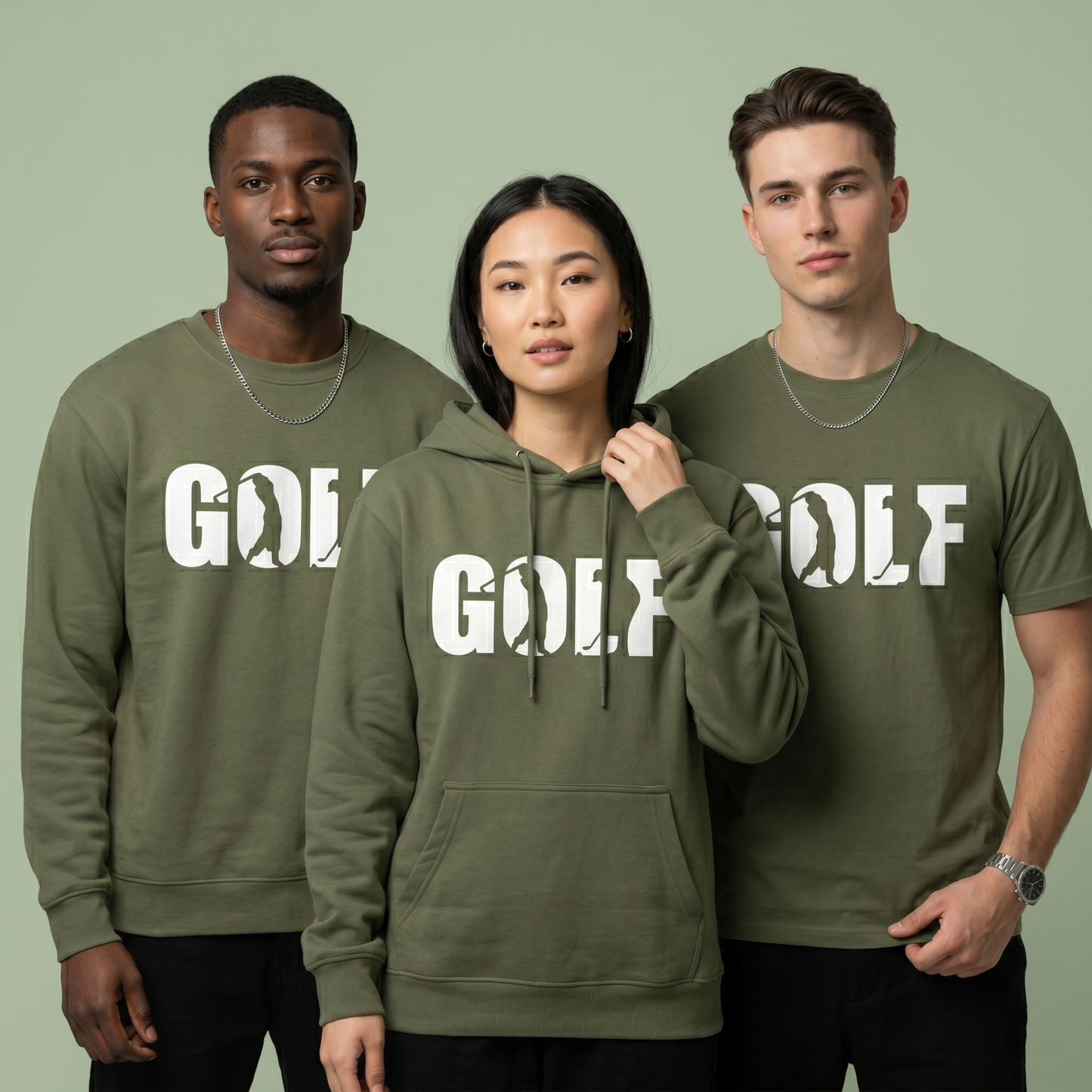 Custom Golf Silhouette Hoodie, Personalized Golfing Sweatshirt, Minimalist Golf T-Shirt, Custom Gift for Golfer, Personalized Club Apparel