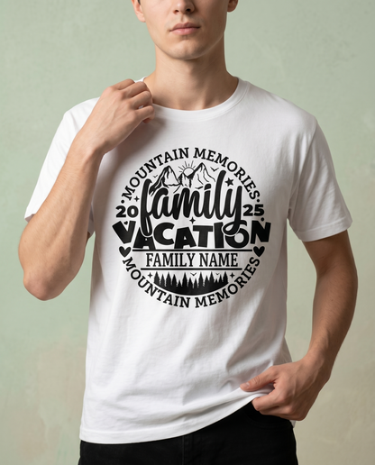 Custom Family Name Vacation 2025 Shirts, Personalized Mountain Memories Matching Hoodies, 2026 Family Trip Sweatshirts