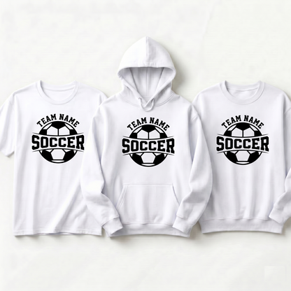 Custom Soccer Team Name Hoodie, Personalized Soccer Team tee, Custom Soccer Club Sweatshirt, Matching Soccer Team Apparel, Soccer Coach Gift