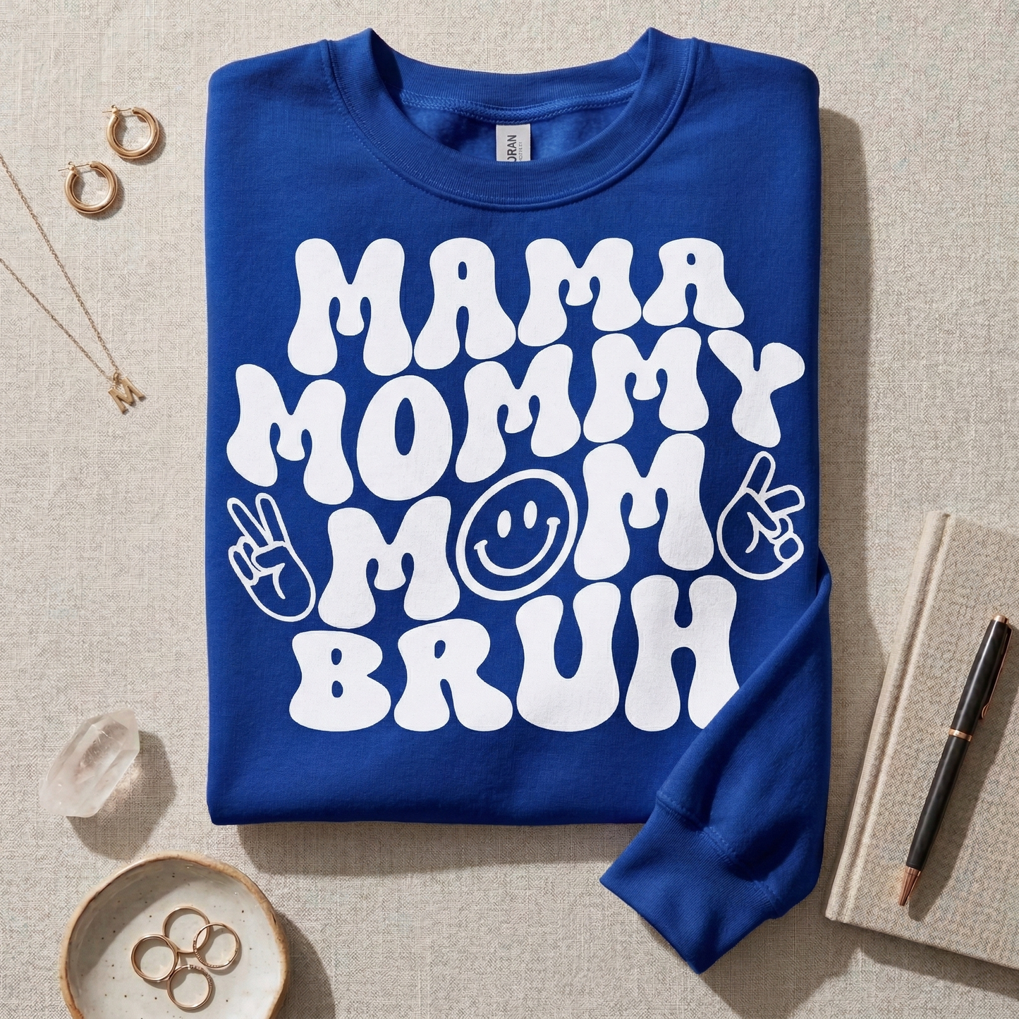 Mama Mommy Mom Bruh Sweatshirt, Funny Mom Life Shirt, Retro Groovy Mother's Day Gift, Sarcastic Boy Mom Tee, Cool Mama Graphic Crewneck