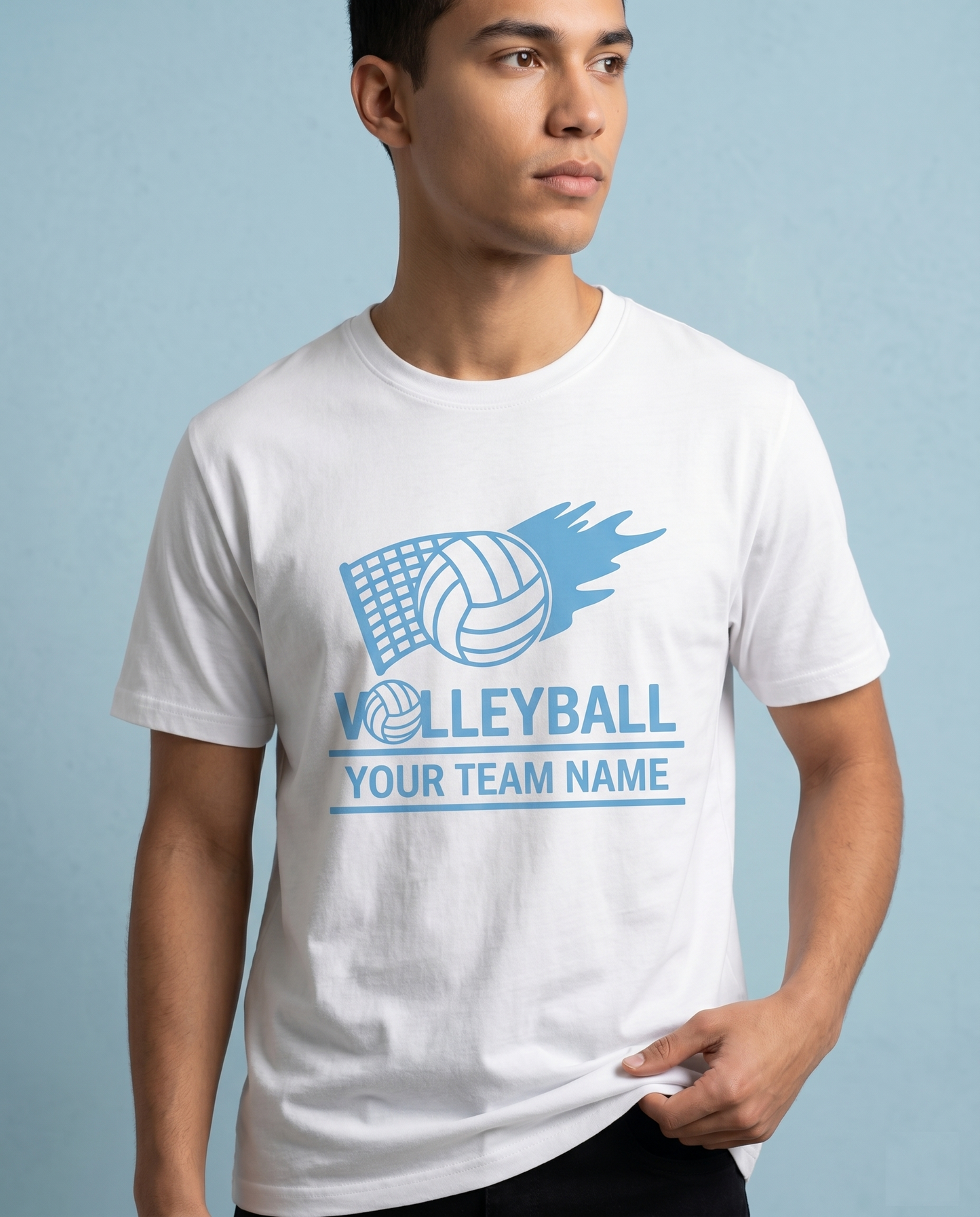 Custom Volleyball Team Shirts, Personalized Volleyball Hoodie, Light Blue Volleyball Sweatshirt, Custom Team Apparel, Volleyball Mom Gift