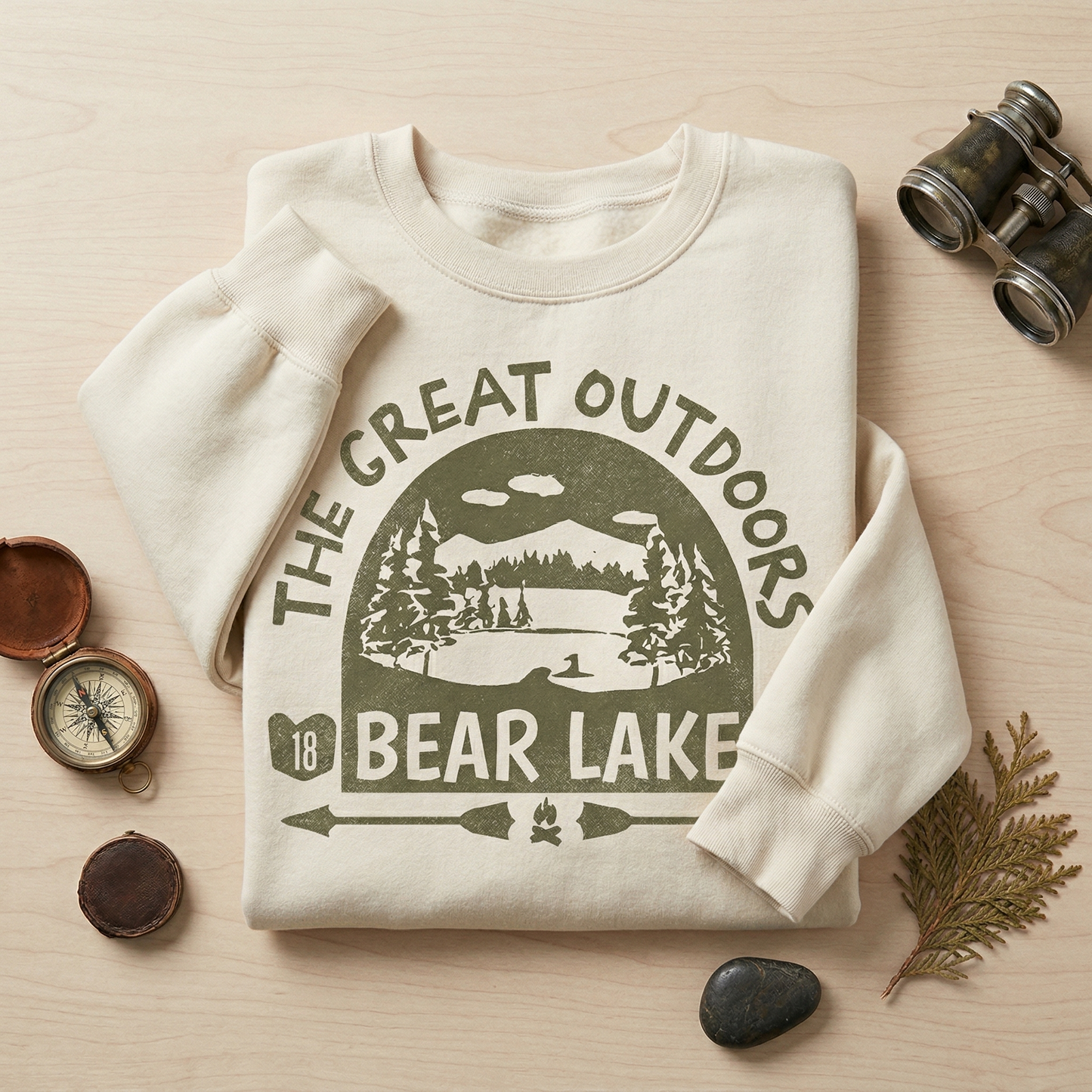 Custom Bear Lake Sweatshirt, Personalized National Park Hoodie, Retro Nature Lover Gift, Vintage Camping Pullover