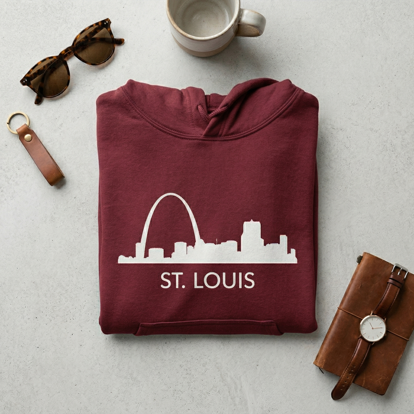 Custom St. Louis Skyline Hoodie | Personalized STL Sweatshirt | Gateway Arch Apparel | Missouri Hometown Pride Sweater | Midwest Gift