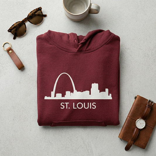 Custom St. Louis Skyline Hoodie | Personalized STL Sweatshirt | Gateway Arch Apparel | Missouri Hometown Pride Sweater | Midwest Gift