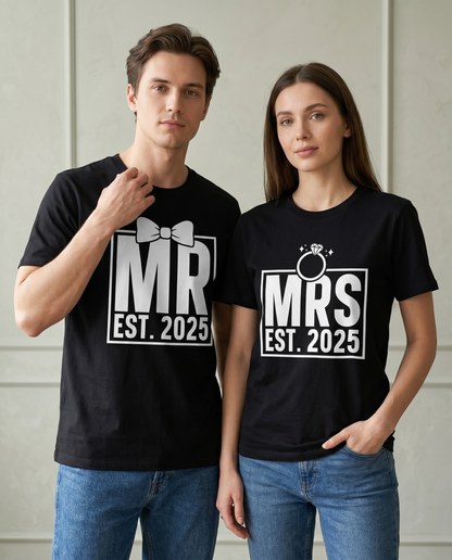 Personalized Wedding Date T-Shirts, Matching Couple Honeymoon Tees, Newlywed Gift, Bride and Groom Shirts, Custom Anniversary Gift
