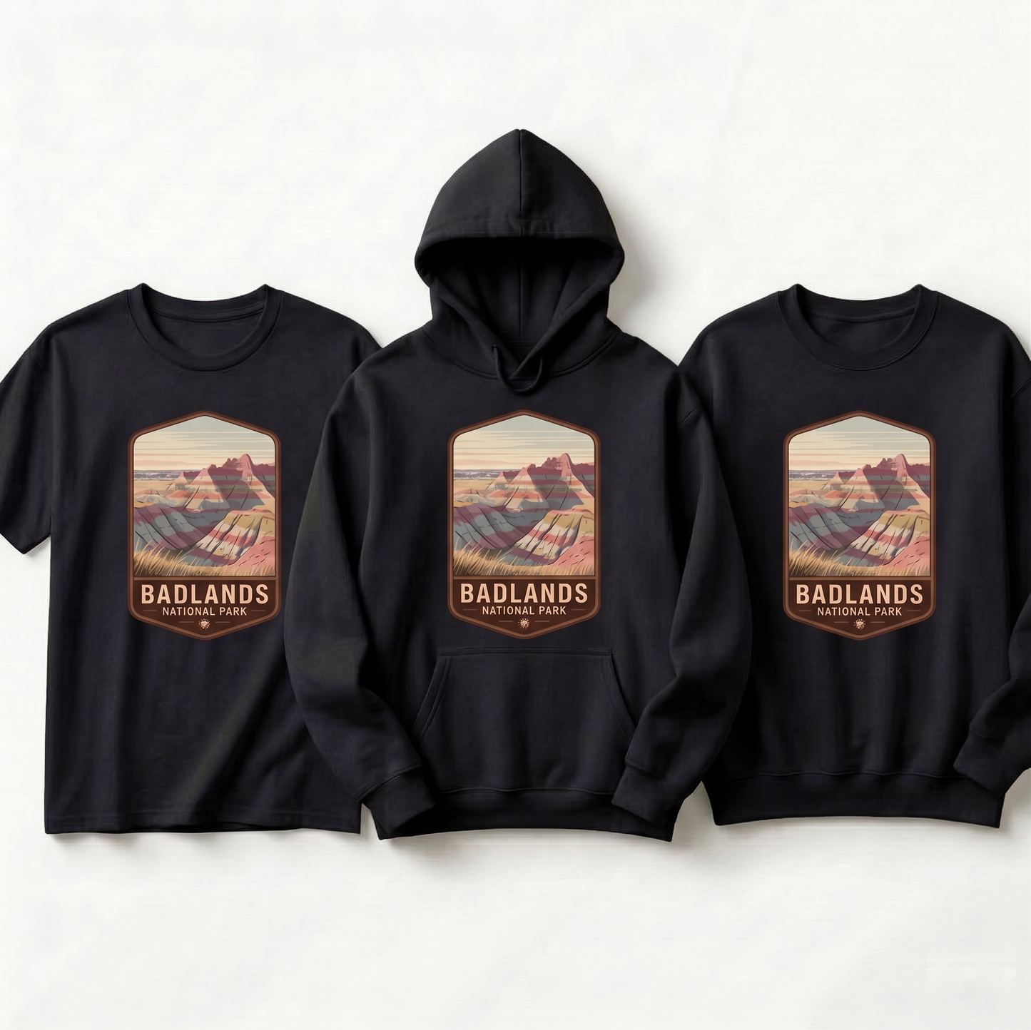 Custom Badlands National Park Shirt, Vintage South Dakota Hoodie, Retro Nature Sweatshirt, Personalized Hiking Gift, Badlands Badge Tee