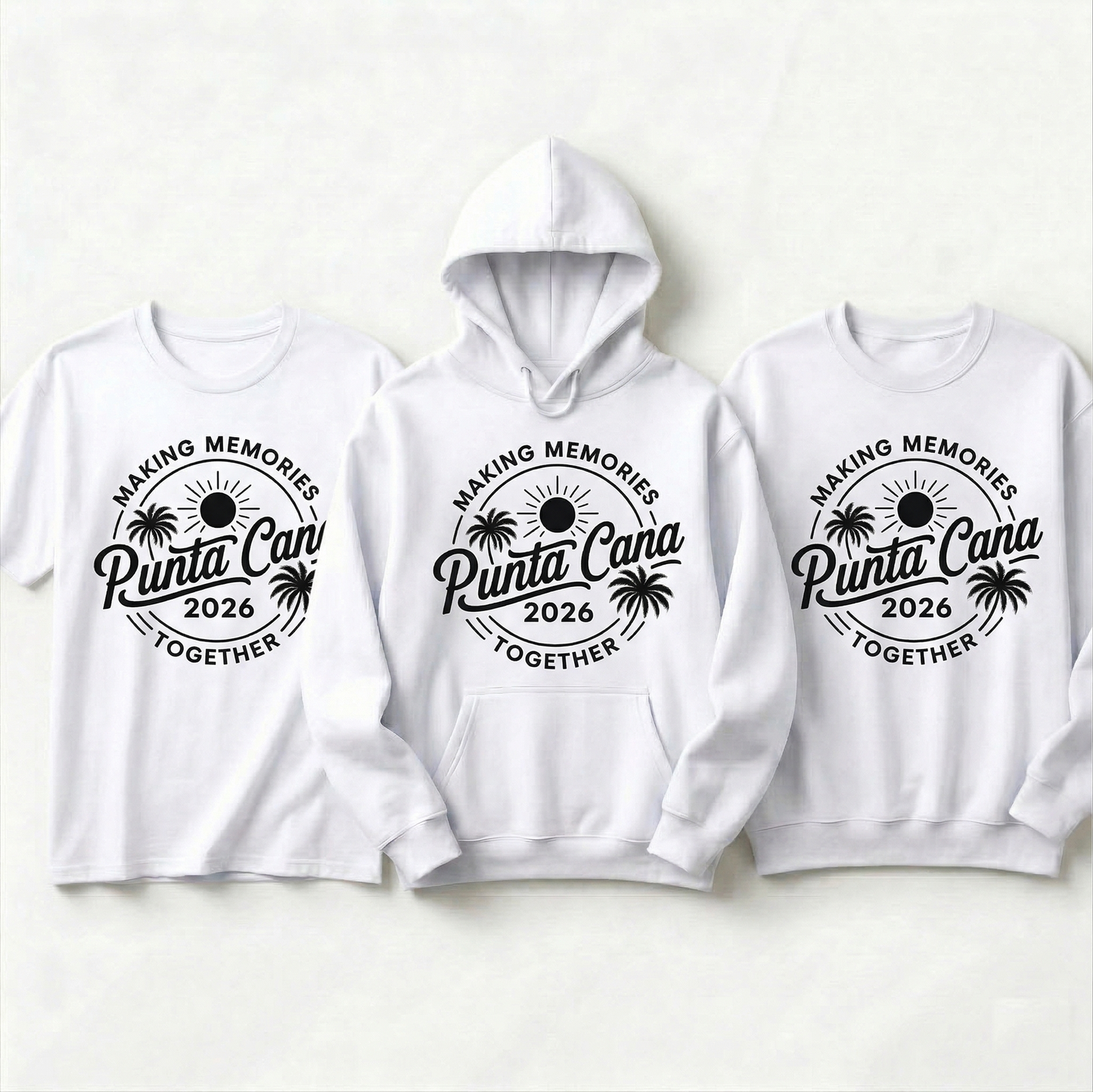 Custom Punta Cana 2026 Family Vacation Shirts | Personalized Matching Beach Hoodies | Making Memories Together Group Sweatshirt