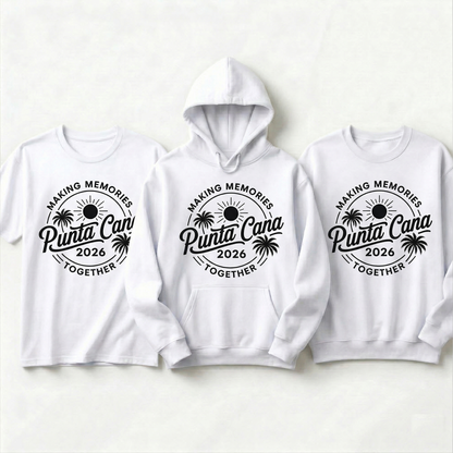 Custom Punta Cana 2026 Family Vacation Shirts | Personalized Matching Beach Hoodies | Making Memories Together Group Sweatshirt