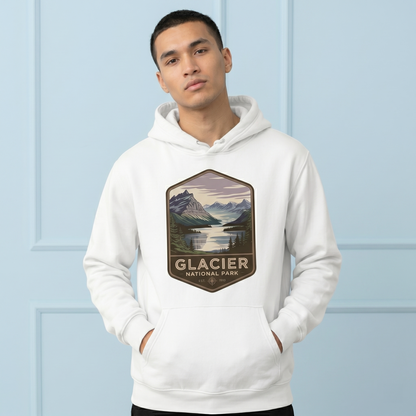 Custom Glacier National Park Shirt, Vintage Glacier Hoodie, Retro Montana Nature Sweatshirt, Personalized Hiking Gift, Mountain Badge Tee