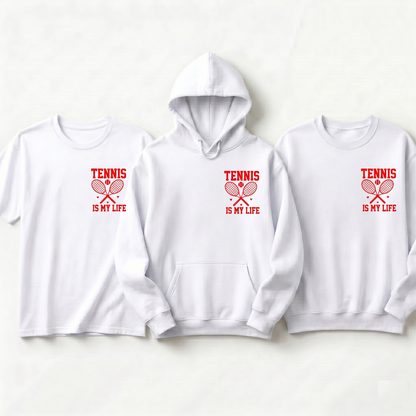 Custom Tennis Is My Life Apparel - Team Shirt, Tennis Coach Gift, Tennis Player Gift, Tennis Lover Pullover