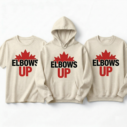 Elbows Up Hoodie, Custom Canadian Hockey Sweatshirt, Maple Leaf Sports Apparel, Canada Game Day Shirt, Personalized Hockey Fan Gift