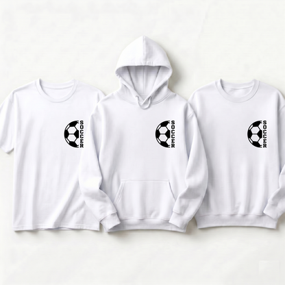 Custom Minimalist Soccer Shirt, Personalized Soccer Mom Hoodie, Pocket Design Soccer Sweatshirt, Game Day Apparel, Soccer Player Coach Gift