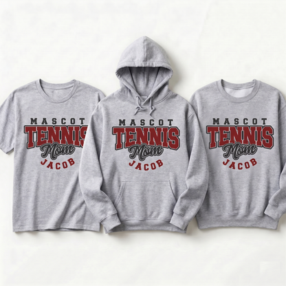 Custom Tennis Mom Hoodie, Personalized Tennis Shirt with Name, Personalized Sports Mom Gift, Custom Team Tennis Apparel
