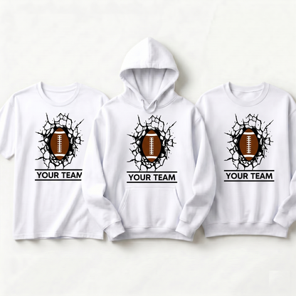 Custom Football Breakthrough Hoodie, Personalized Football Team Shirt, Custom Football Player Sweatshirt with Name, Football Mom Apparel