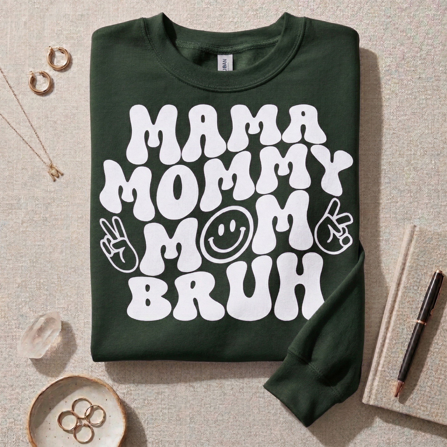 Mama Mommy Mom Bruh Sweatshirt, Funny Mom Life Shirt, Retro Groovy Mother's Day Gift, Sarcastic Boy Mom Tee, Cool Mama Graphic Crewneck