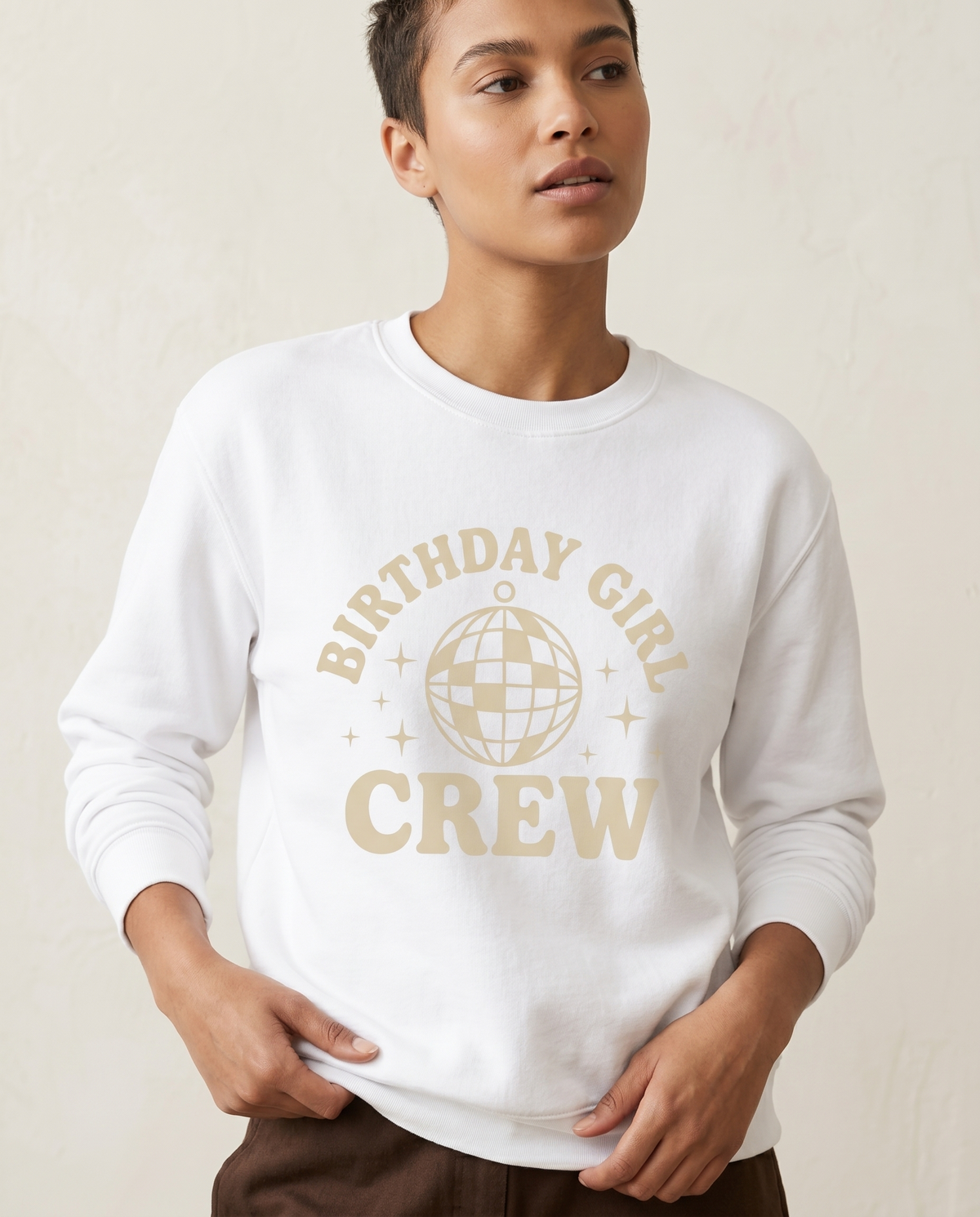 Birthday Girl Crew Shirt, Retro Disco Ball Birthday Hoodie, Neutral Birthday Party Sweatshirt, Personalized Birthday Trip Gifts