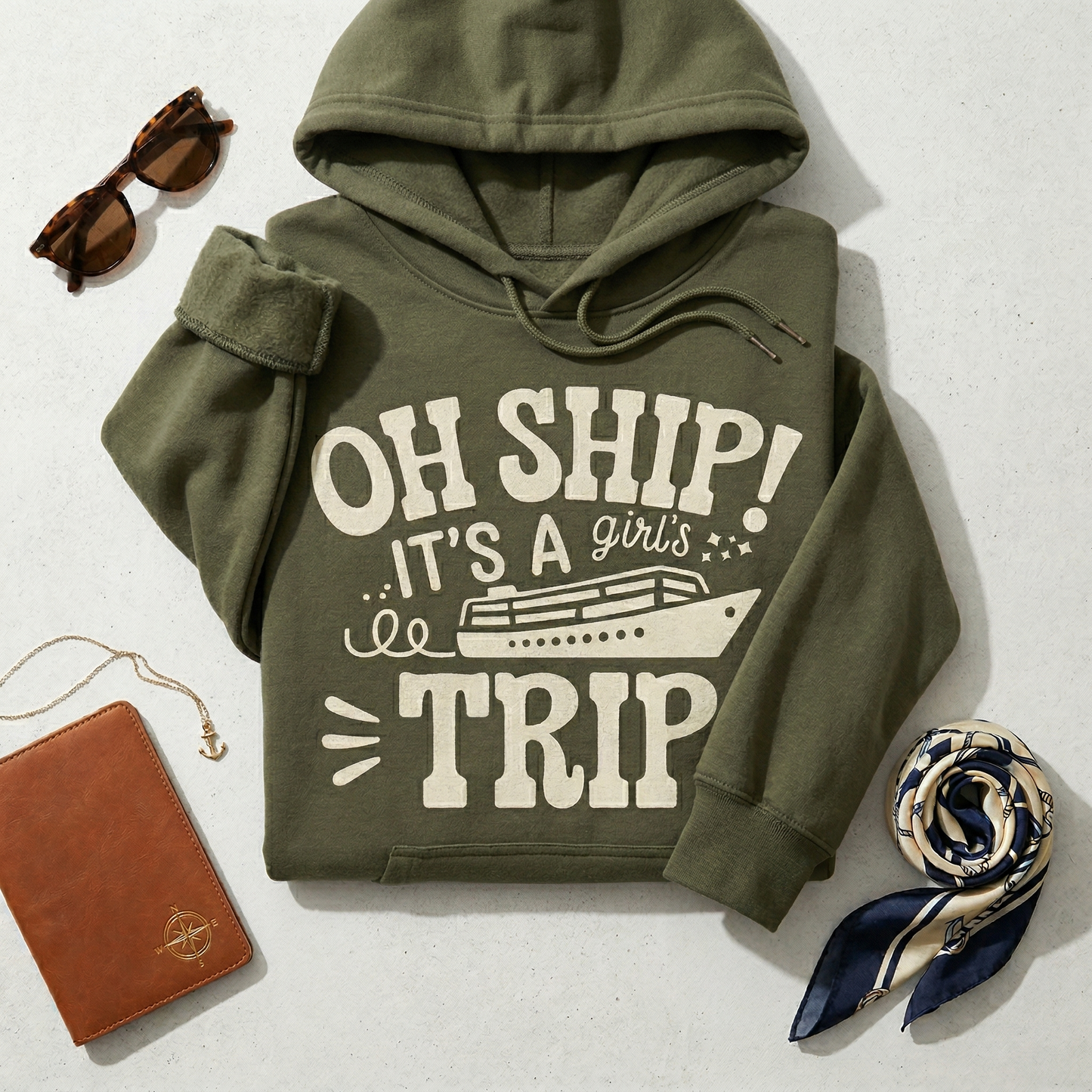 Custom Oh Ship It's a Girls Trip Shirt, Personalized Cruise 2026 T-Shirt, Matching Girls Cruise Tee, Funny Squad Shirt, Vacation Apparel
