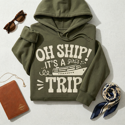 Custom Oh Ship It's a Girls Trip Shirt, Personalized Cruise 2026 T-Shirt, Matching Girls Cruise Tee, Funny Squad Shirt, Vacation Apparel