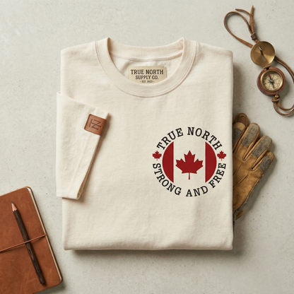 True North Strong and Free Hoodie, Vintage Canada Flag Sweatshirt, Canadian Gifts, Retro Maple Leaf Pullover, Canada Day Apparel
