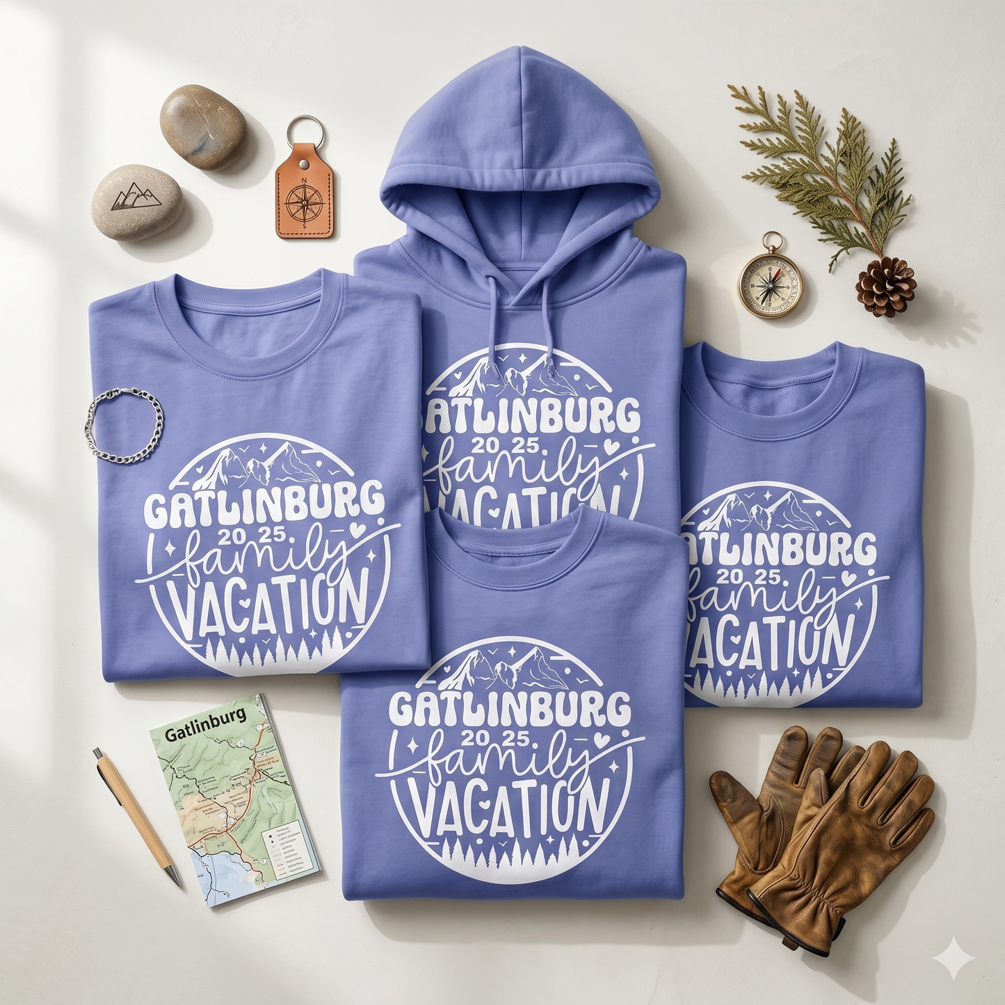 Custom Gatlinburg 2025 Family Vacation Shirts, Smoky Mountains Matching Group Hoodies, Personalized Gatlinburg Trip 2026 Sweatshirts