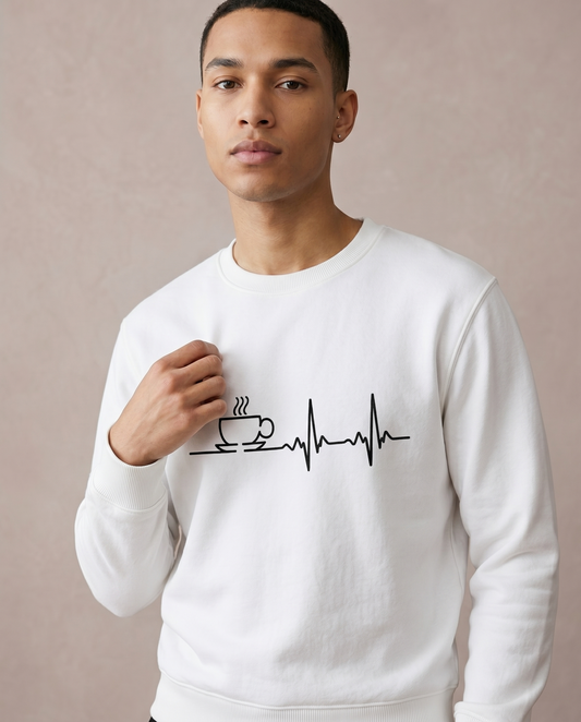 Coffee Heartbeat Hoodie, Coffee Lover Sweatshirt, Barista T-Shirt, Caffeine Lifeline Shirt, Coffee Gift, Minimalist Coffee Pulse Hoodie