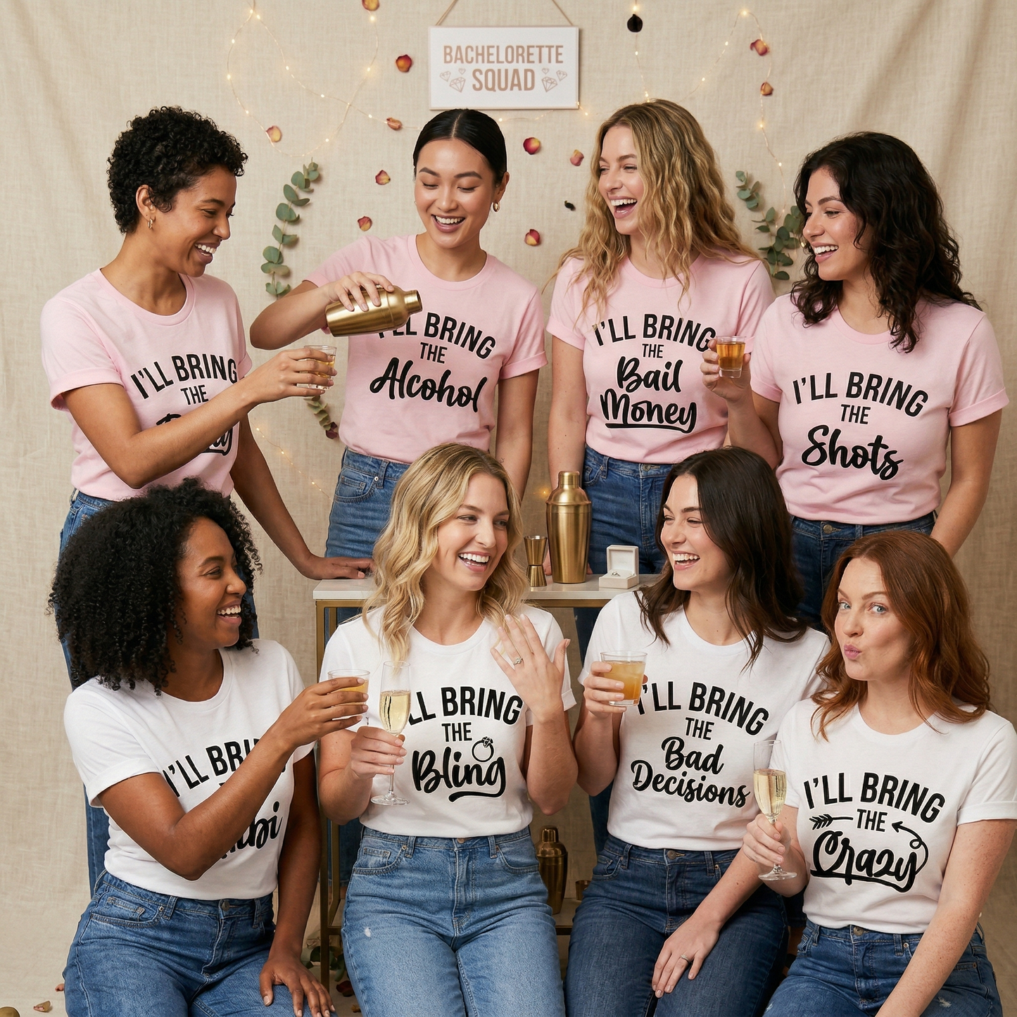 Custom Bachelorette Shirts, Personalized Bridal Party Tees, Bachelorette Party Favors, Bride Squad T-Shirt, Custom Bridesmaid Gifts