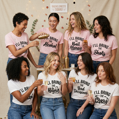 Custom Bachelorette Shirts, Personalized Bridal Party Tees, Bachelorette Party Favors, Bride Squad T-Shirt, Custom Bridesmaid Gifts