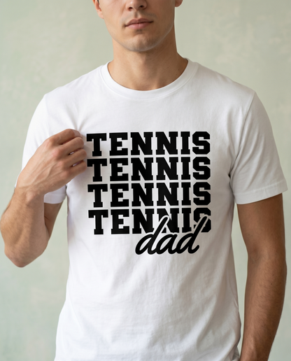 Custom Tennis Dad Sweatshirt, Personalized Sports Dad Shirt, Retro Stacked Text Crewneck, Gift for Tennis Player, Tennis Lover Pullover
