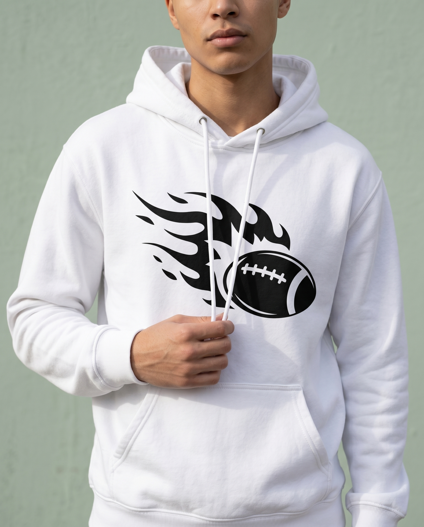 Custom Flaming Football Hoodie, Personalized Football Fire Shirt, Game Day Sweatshirt, Football Player Gift, Custom Team Spirit Apparel