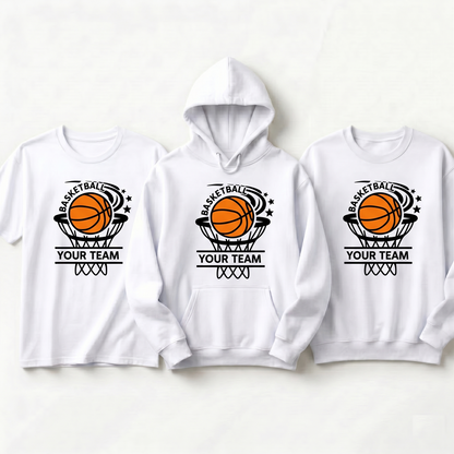 Custom Basketball Team Hoodie, Personalized Basketball Sweatshirt & T-Shirt | Your Team Basketball Gift | Cute Basketball Mom