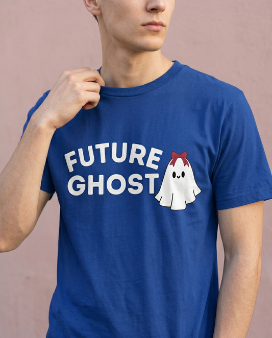 Custom Future Ghost Hoodie, Cute Spooky Sweatshirt, Personalized Halloween Ghost T-Shirt, Dark Humor Shirt, Aesthetic Ghost Bow Crewneck