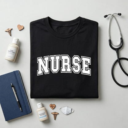 Custom Nurse Shirt, Varsity Style Nursing T-Shirt, Personalized Nurse Gift, Collegiate Nursing Student Tee, Registered Nurse Graduation Gift