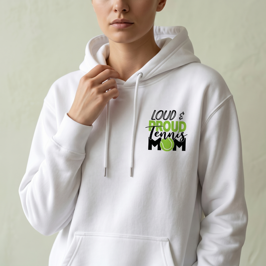 Custom Loud and Proud Tennis Mom Hoodie, Personalized Tennis Mom Shirt, Game Day Tennis Sweatshirt, Tennis Mama Gift