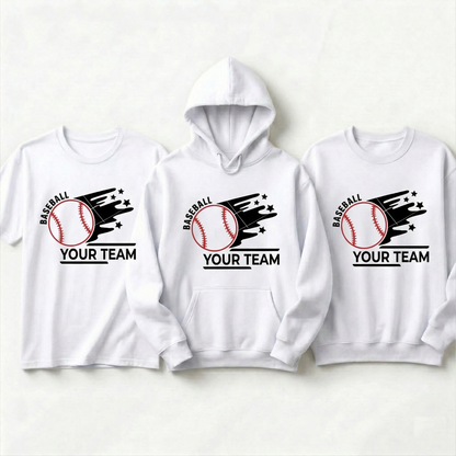 Custom Baseball Team Hoodie, Personalized Baseball Mascot Sweatshirt, Custom Youth Baseball Gear, Personalized Baseball Mom Hoodie