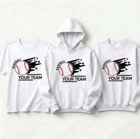 Custom Baseball Team Hoodie, Personalized Baseball Mascot Sweatshirt, Custom Youth Baseball Gear, Personalized Baseball Mom Hoodie