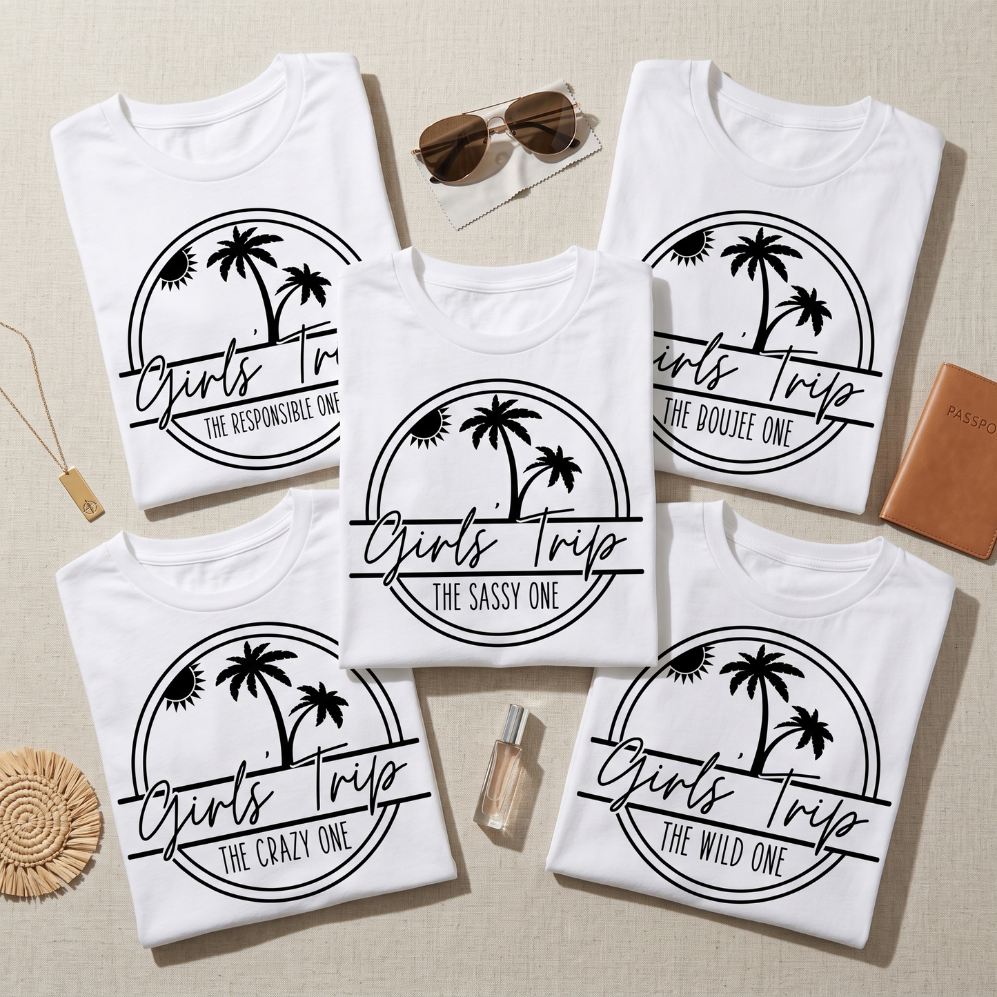 Custom Girls Trip Shirts - Personalized Beach Vacation Tee - Bachelorette Party Favors - Summer 2026 Family Cruise Top