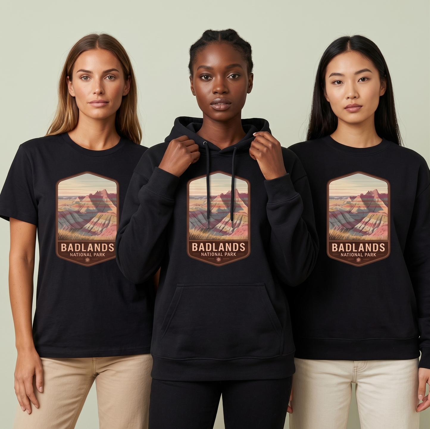 Custom Badlands National Park Shirt, Vintage South Dakota Hoodie, Retro Nature Sweatshirt, Personalized Hiking Gift, Badlands Badge Tee