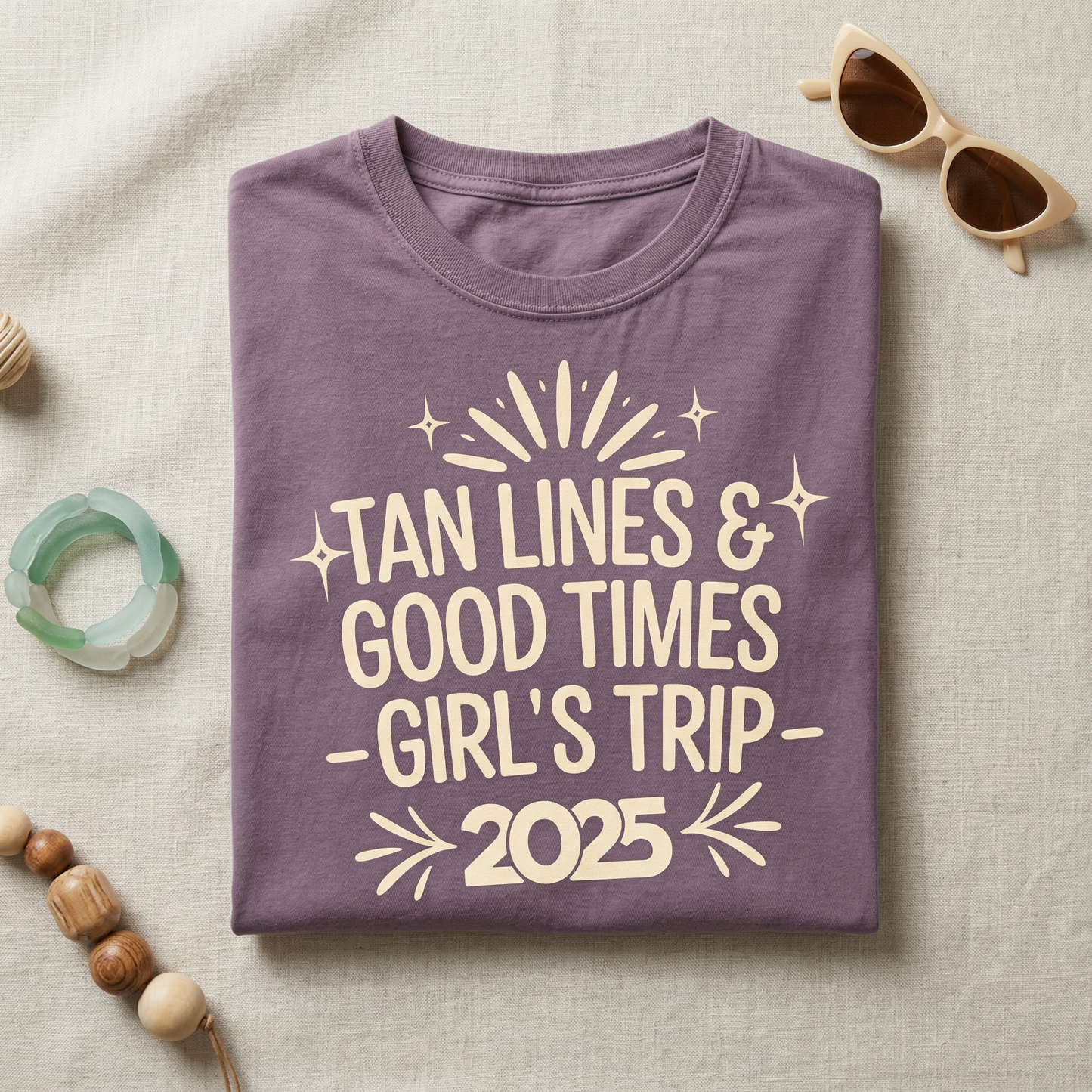 Custom Girls Trip 2026 Shirt, Tan Lines & Good Times Personalized Beach Tee, Matching Bachelorette T-shirt, Summer Vacation 2026 Group Shirt