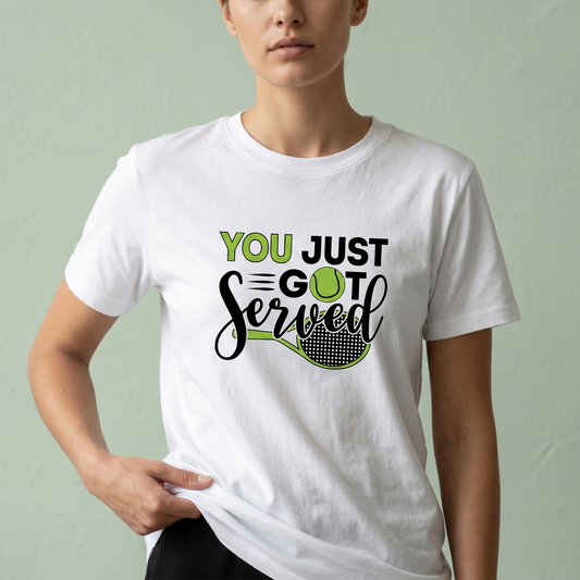 Custom You Just Got Served Tennis Shirt, Personalized Tennis Mom Hoodie, Tennis Player Gift, Game Day Sweatshirt, Customized Tennis Team