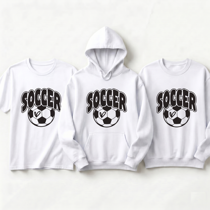 Personalized Soccer Mom Shirt - Retro Soccer Ball Heart Apparel - Custom Soccer Team Gift