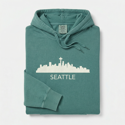 Custom Seattle Skyline Hoodie | Personalized PNW Sweatshirt | Emerald City Hometown Pride Sweater | Washington Travel Gift
