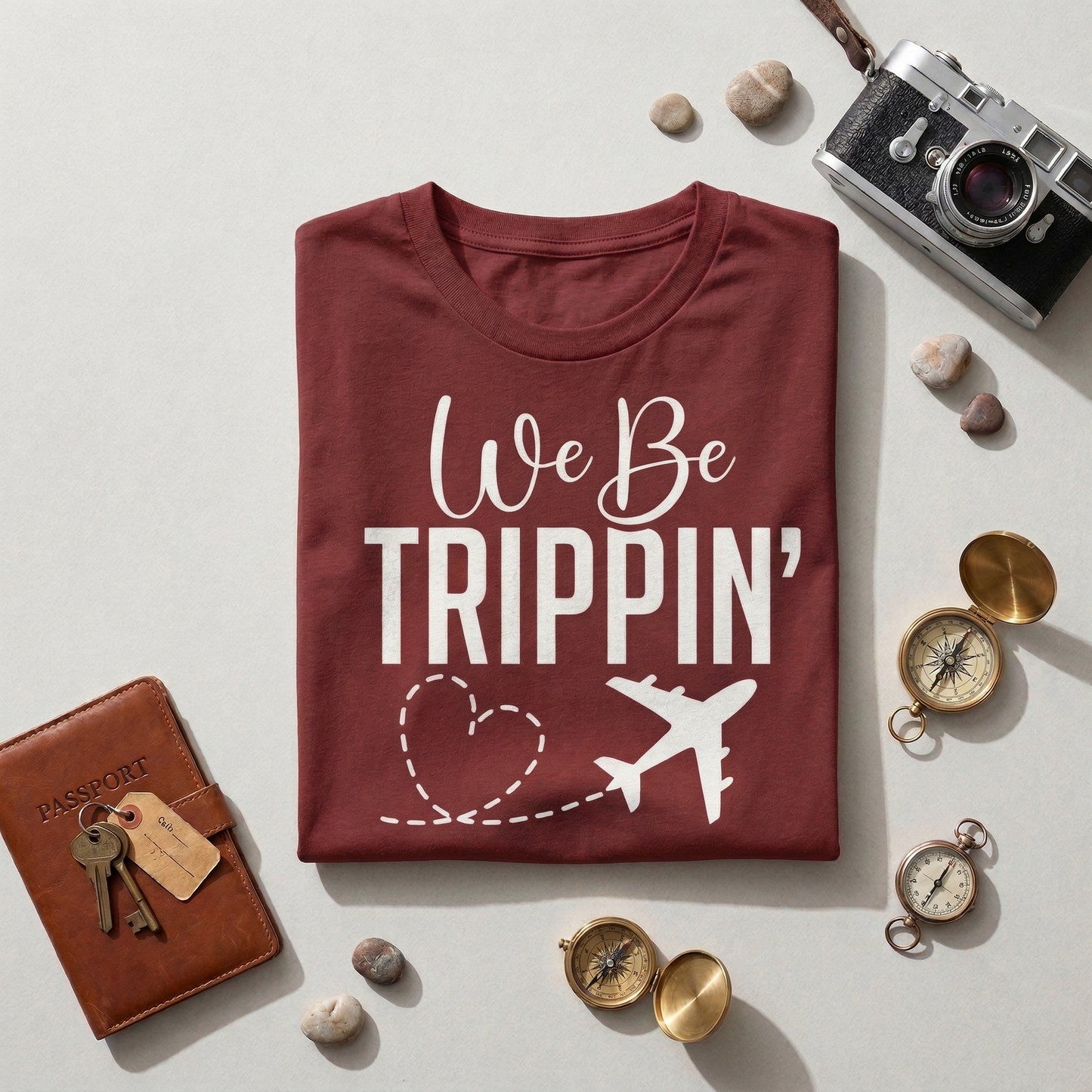 We Be Trippin' Travel Shirt, Funny Vacation Sweatshirt, Matching Girls Trip Tee, Family Vacation 2026, Airplane Heart Graphic Top, Custom Travel Gift, Wanderlust Apparel, Airport Outfit