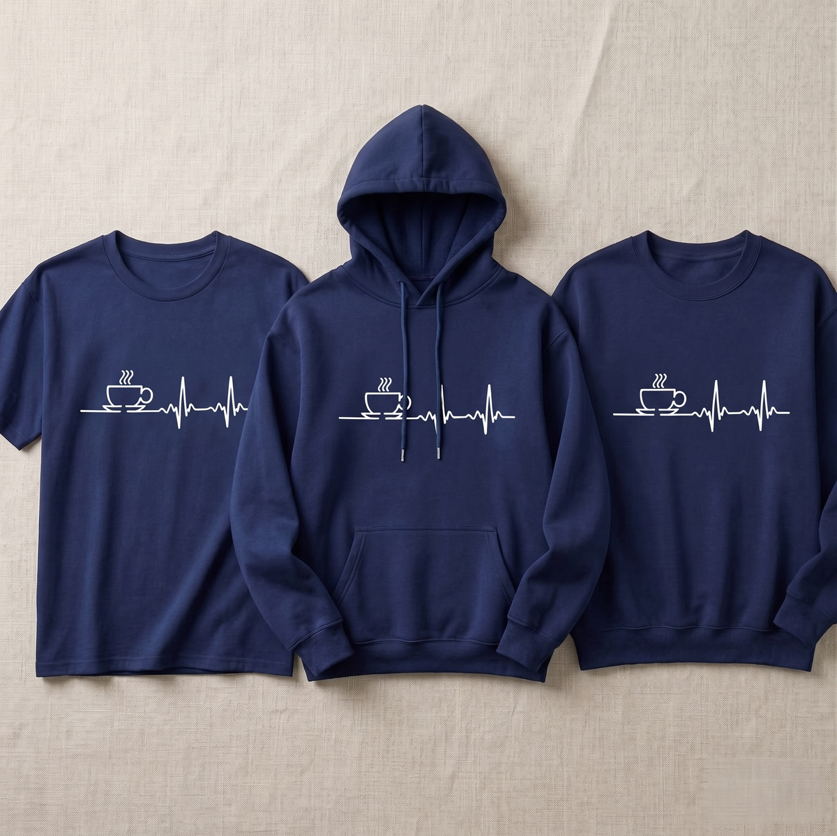 Coffee Heartbeat Hoodie, Coffee Lover Sweatshirt, Barista T-Shirt, Caffeine Lifeline Shirt, Coffee Gift, Minimalist Coffee Pulse Hoodie
