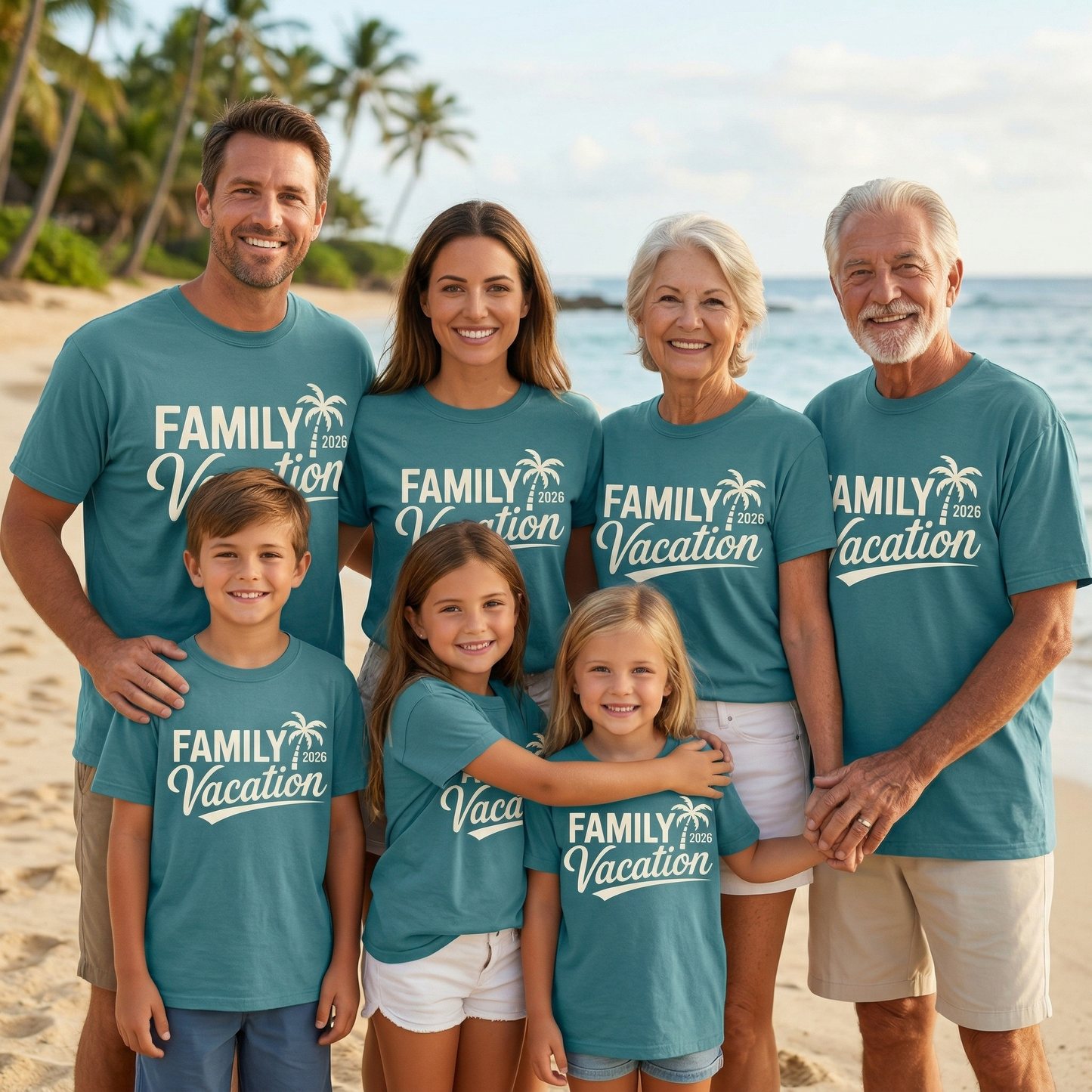 Custom Family Vacation 2026 Shirt, Retro Tropical Beach Trip Tee, Personalized Matching Family Vacation Shirts, Summer 2026 Cruise Shirt