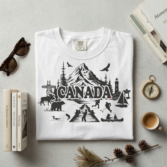 Comfort Colors Canada Shirt | Vintage Canadian Outdoors Tee | Wildlife Mountain Hiking T-Shirt | Travel Souvenir Nature Lover Gift