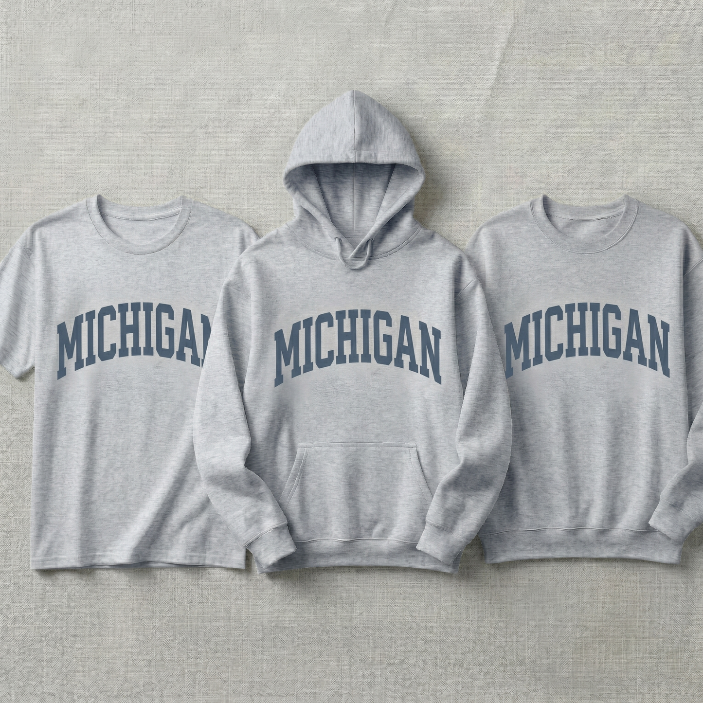 Custom Michigan Hoodie and Sweatshirt, Vintage Michigan T-shirt, Heather Grey Michigan Varsity Shirt, Personalized Michigan Gift