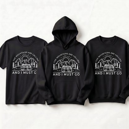 Custom Mountain Road Trip Shirt, Personalized Adventure Hoodie, Mountains Are Calling Sweatshirt, Nature Lover Gift