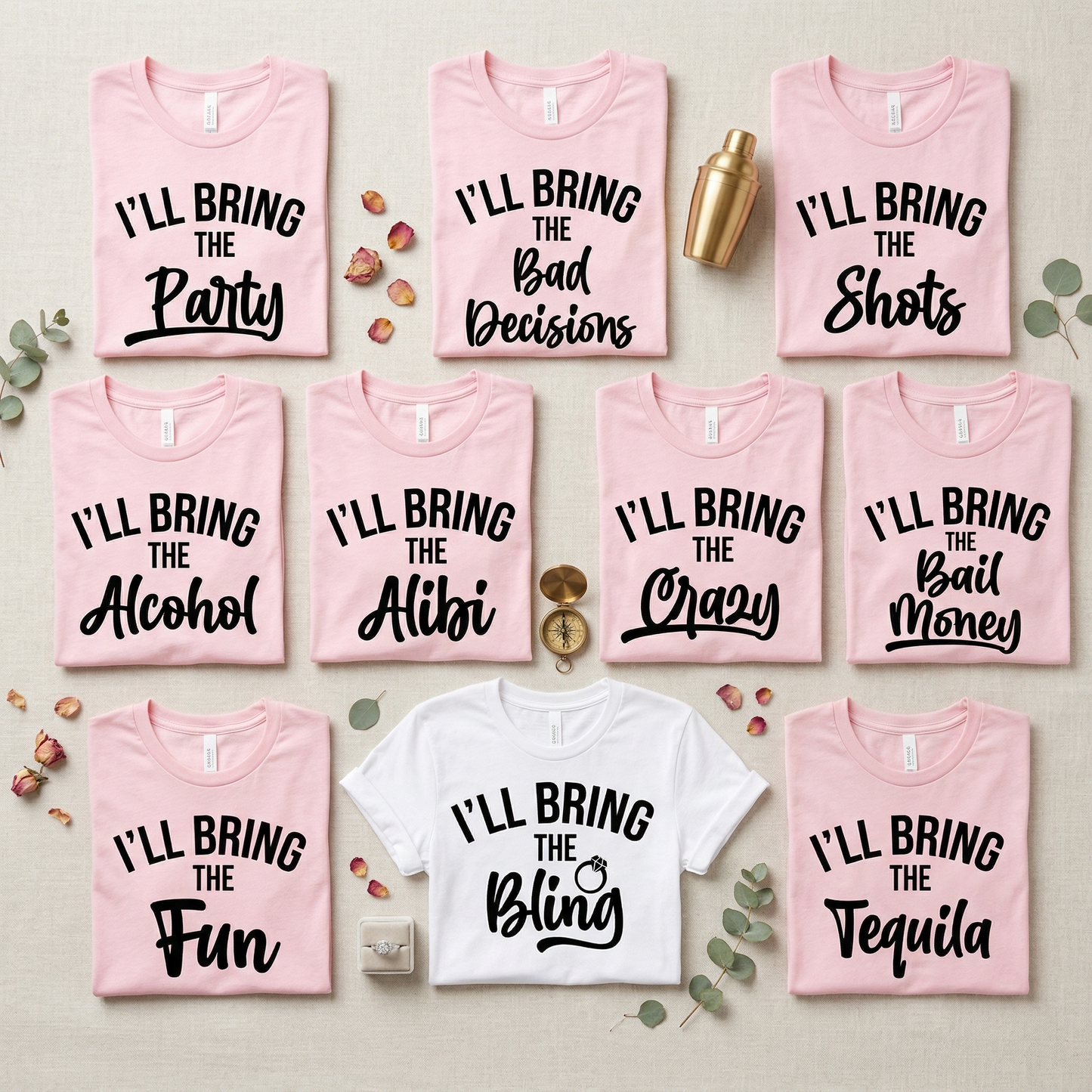Custom Bachelorette Shirts, Personalized Bridal Party Tees, Bachelorette Party Favors, Bride Squad T-Shirt, Custom Bridesmaid Gifts